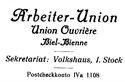 Arbeiterunion Biel 1922.